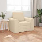 vidaXL vloerbedbank 2-in-1 Crème 98x71x83 cm Stof, Huis en Inrichting, Verzenden, Nieuw