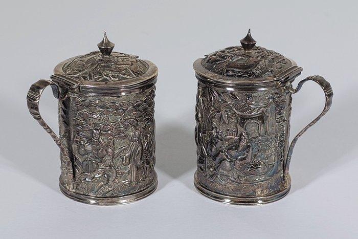 Kannetjes - Zilver - China - 19e/20e eeuw, Antiek en Kunst, Antiek | Overige Antiek