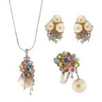 3-delige sieradenset - 18 karaat Witgoud, Handtassen en Accessoires