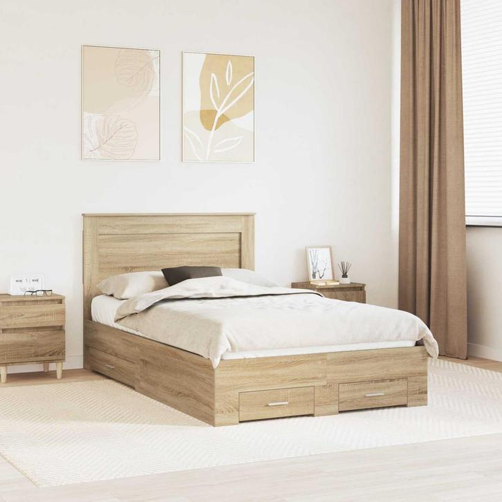 vidaXL Bedframe met lade met hoofdeinde met opslag Bewerkt, Maison & Meubles, Chambre à coucher | Lits, Envoi