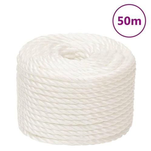 vidaXL Werktouw 12 mm 50 m polypropeen wit, Doe-het-zelf en Bouw, IJzerwaren en Bevestigingsmiddelen, Nieuw, Verzenden
