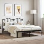 vidaXL Bedframe met hoofdbord metaal zwart 140x200 cm, Verzenden, Nieuw