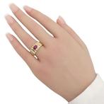 Ring - 18 karaat Geel goud - 1.42ct. tw. Robijn - Diamant, Nieuw