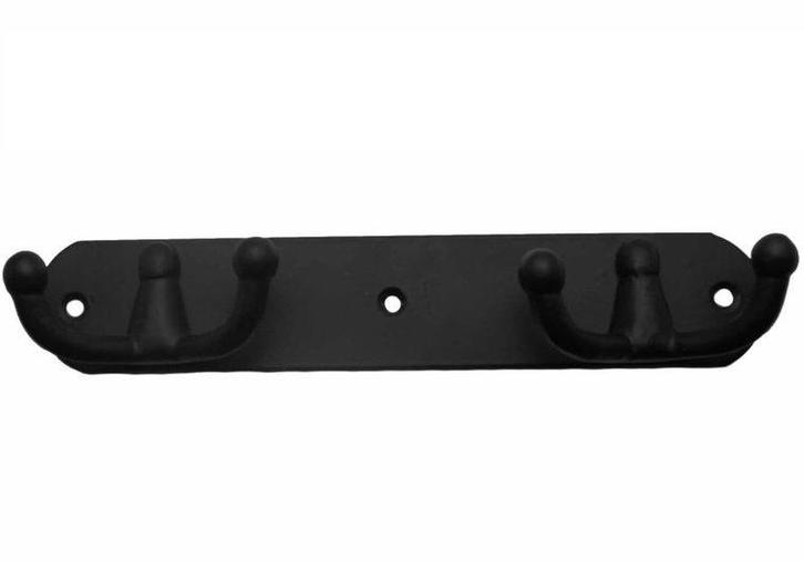 Kapstokhaak dubbel op achterplaat ijzer zwart, Huis en Inrichting, Woonaccessoires | Kapstokken, Ophalen of Verzenden