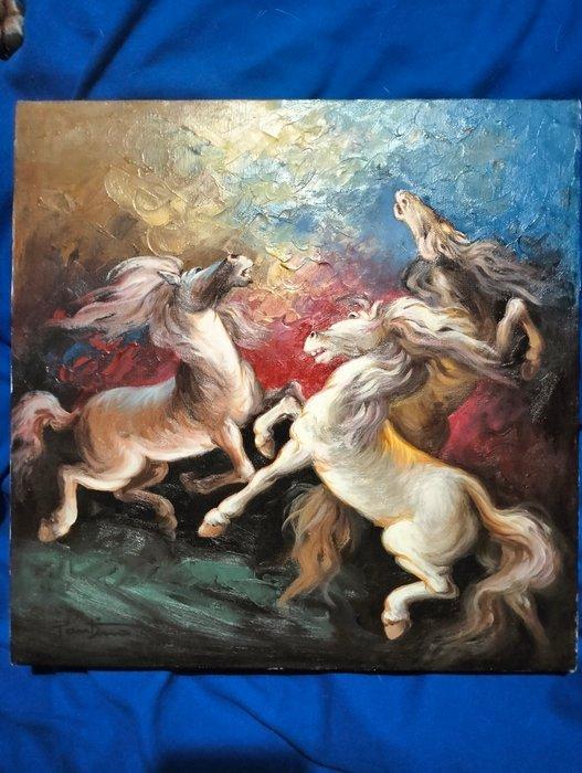 Pietro Pantino (1941) - Cavalli, Antiek en Kunst, Kunst | Schilderijen | Klassiek