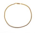 Exclusief; 18 Krt. Gouden vossenstaart schakel collier |..., Handtassen en Accessoires, Kettingen, Ophalen of Verzenden, Gebruikt