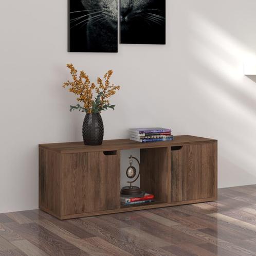 vidaXL Tv-meubel 88,5x27,5x30,5 cm bewerkt hout gerookt, Maison & Meubles, Armoires | Mobilier de télévision, Envoi