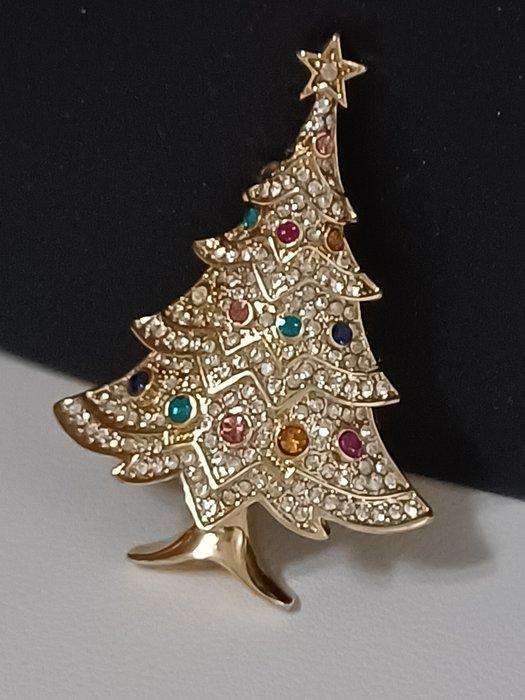 Monet - Synthetische edelsteen - Verguld - Broche, Diversen, Kerst