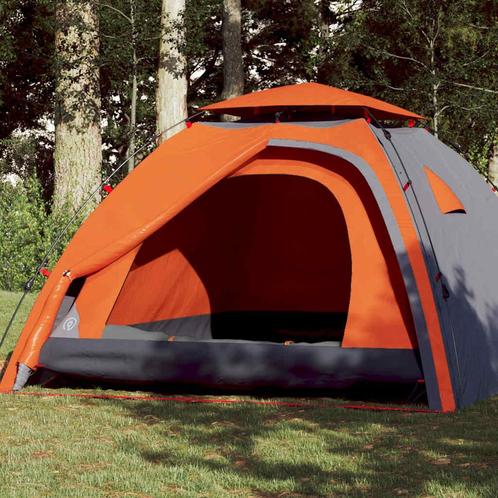 vidaXL Koepeltent 4-persoons snelontgrendeling grijs en, Caravans en Kamperen, Tenten, Nieuw, Verzenden