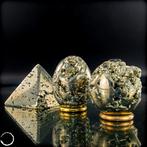 Ensemble exclusif de pyrite – Œuf, Kugel & Pyramide en