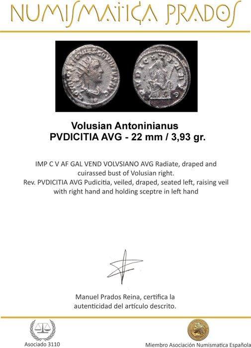Romeinse Rijk. Volusian (AD 251-253). Silvered Antoninianus, Postzegels en Munten, Munten | Europa | Niet-Euromunten