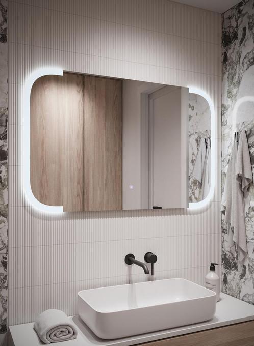 Badkamerspiegel Franca - 100 x 60 cm - LED - Verwarming, Huis en Inrichting, Badkamer | Badkamermeubels, Nieuw, Verzenden