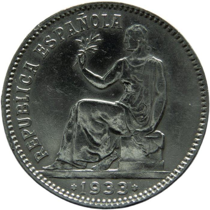 Espagne. II Republica Española. 1 Peseta Acuñadas en Madrid, Postzegels en Munten, Munten | Europa | Niet-Euromunten