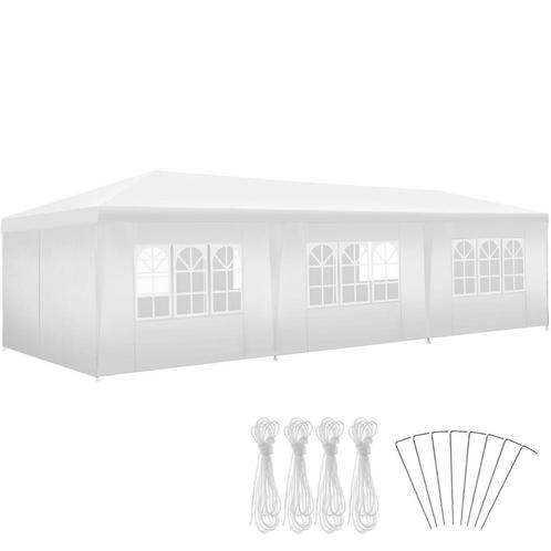 tectake Paviljoen Miramas met 8 zijpanelen, waterdicht, 9x3m, Tuin en Terras, Partytenten, Verzenden