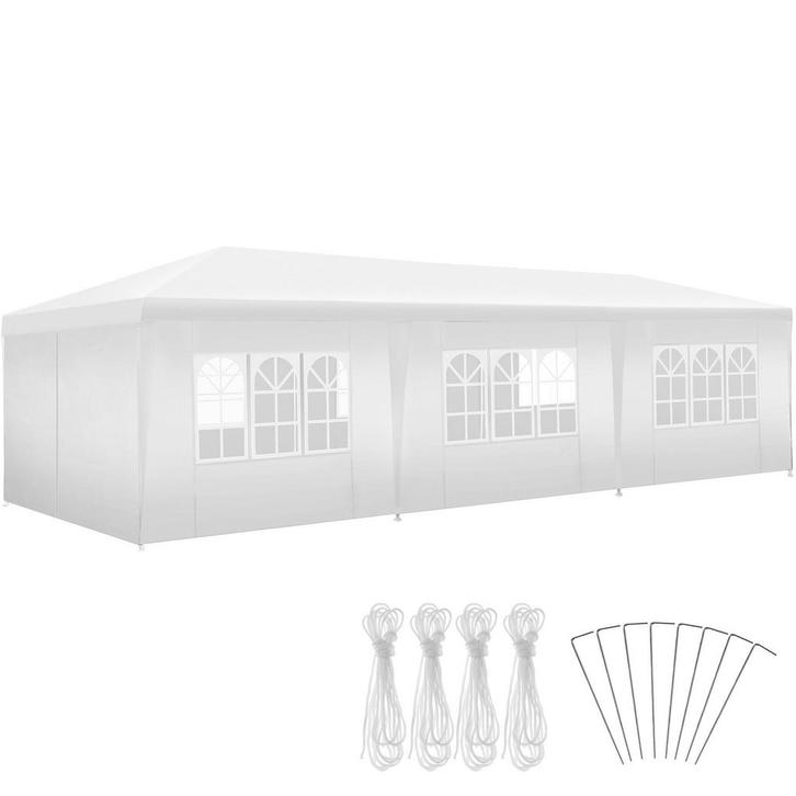 tectake Paviljoen Miramas met 8 zijpanelen, waterdicht, 9x3m, Tuin en Terras, Partytenten, Verzenden