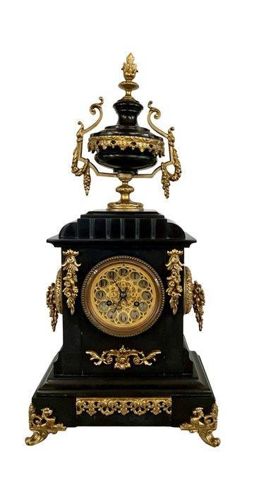 Pendule - Marmer, Brons, Glas - 1850-1900, Antiquités & Art, Antiquités | Horloges