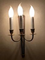 Kaars wandlamp (2) - Messing, Hout