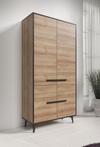 Kast Frey - Licht eiken - Zwart - 91 cm