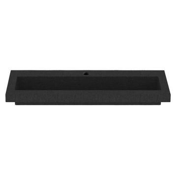 BWS Wastafel Hardsteen 100x46x5 cm 1 Kraangat Mat Zwart, Ophalen of Verzenden, Overige typen