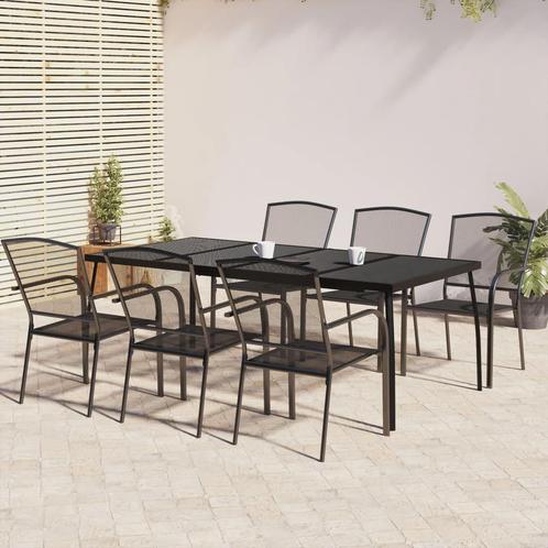 vidaXL Ensemble à manger de jardin 7 pcs anthracite, Jardin & Terrasse, Ensembles de jardin, Neuf, Envoi