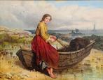 Isaac Henzell (1823-1875) - Fanciulla a riva al mare