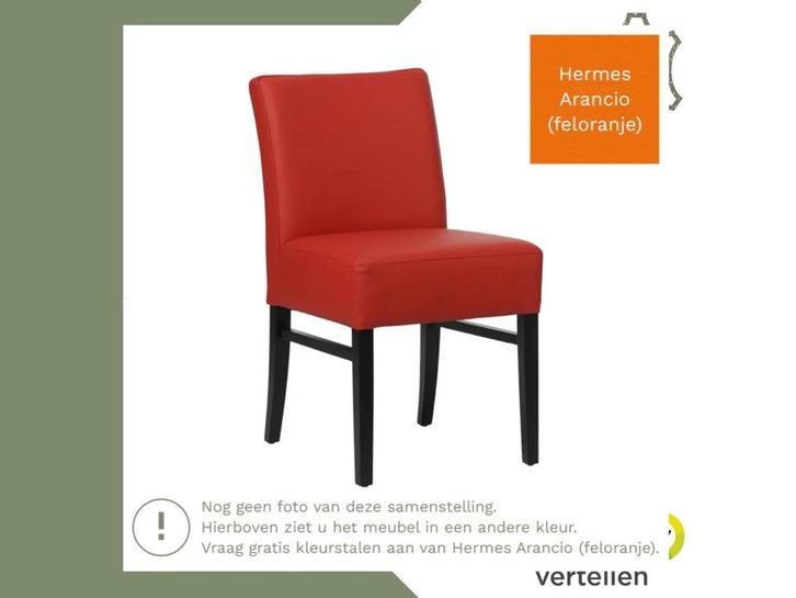 Leren eetkamerstoel Hold - Hermes Arancio (feloranje) -, Huis en Inrichting, Stoelen, Overige kleuren, Eén, Nieuw, Leer, Ophalen of Verzenden