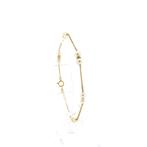 18 krt. Gouden parel armband | 19 cm (vintage, parels), Handtassen en Accessoires, Armbanden, Gebruikt, Overige kleuren, Ophalen of Verzenden