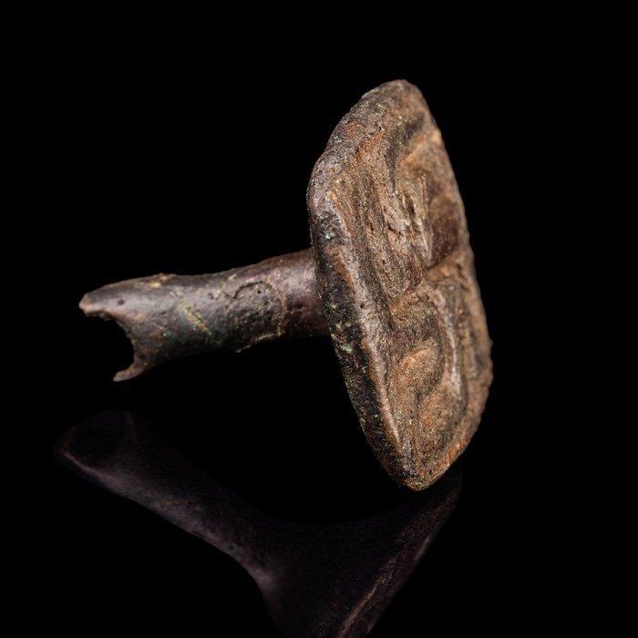 Bactrian Bronzen stempelzegel met hakenkruis (Zonder, Antiek en Kunst, Antiek | Overige Antiek
