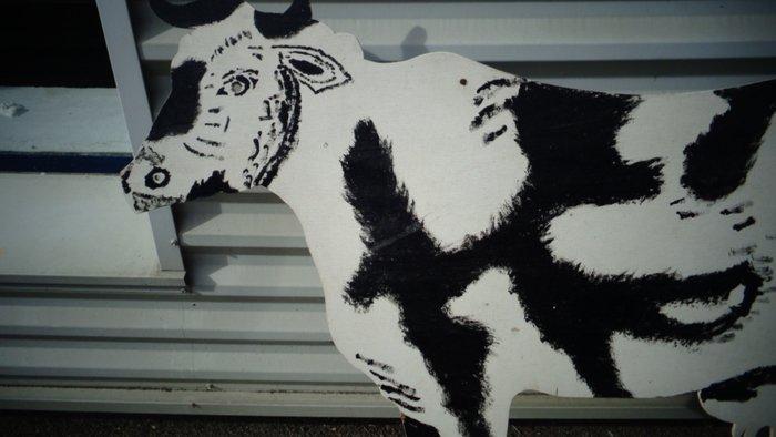 Vache - Wooden Cow sign - Panneau - Bois, Antiquités & Art, Curiosités & Brocante