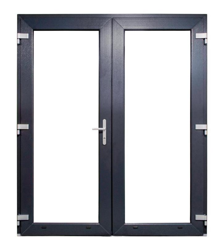 PVC  Dubbele deur Premium Plus b200xh215 cm Antraciet, Doe-het-zelf en Bouw, Glas en Ramen, Dubbelglas, Nieuw, Gevelraam of Ruit
