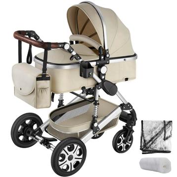 tectake Combi-kinderwagen Mats, opvouwbaar, 5-puntsgordel -