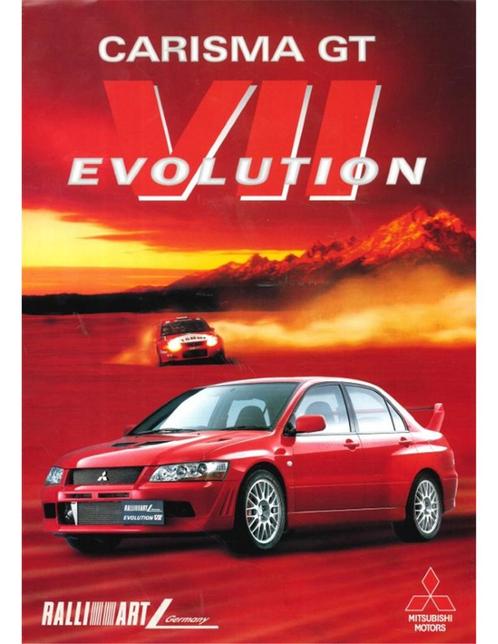 2002 MITSUBISHI CARISMA GT EVOLUTION VII BROCHURE DUITS, Boeken, Auto's | Folders en Tijdschriften