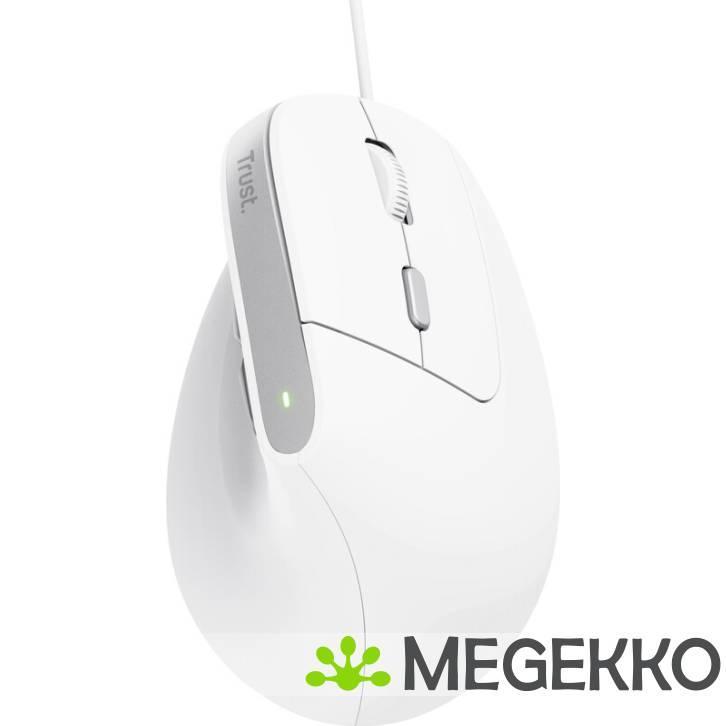 Trust Bayo II Ergonomische Muis Wit, Computers en Software, Overige Computers en Software, Nieuw, Verzenden