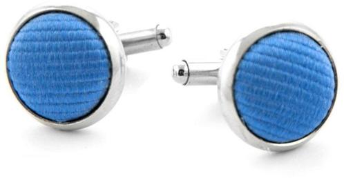 Zijde Manchetknoop Midden Blauw F05 maat  Heren, Handtassen en Accessoires, Manchetknopen, Nieuw, Verzenden