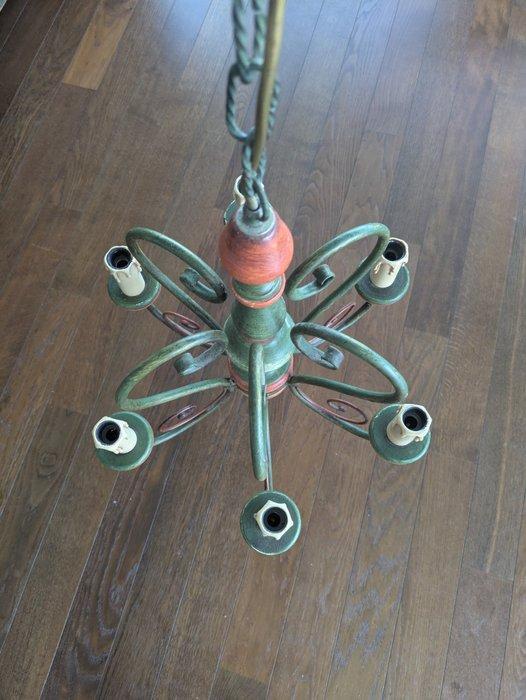 Lampe - Bois, Métal, Antiquités & Art, Curiosités & Brocante