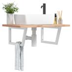 vidaXL Wandbeugels voor wasbak 2 st trapezium staal wit, Doe-het-zelf en Bouw, Verzenden, Nieuw