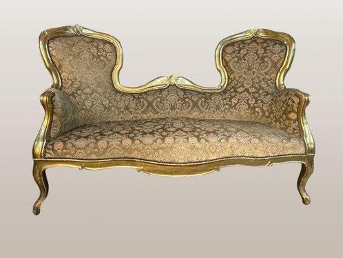 Sofa - Verguld hout, Walnoot - Louis Philippe Gouden Bank /, Antiek en Kunst, Antiek | Overige Antiek