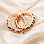 Zonder minimumprijs - Halsketting Verguld Toermalijn - 18K, Handtassen en Accessoires, Kettingen, Nieuw