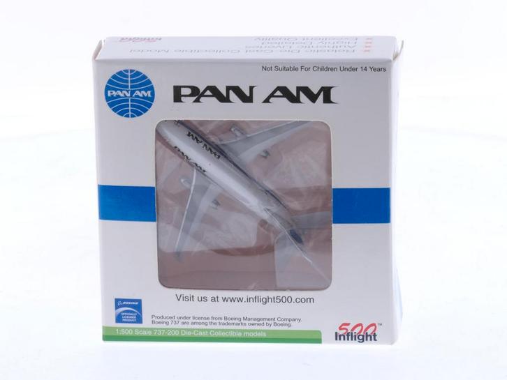 Schaal 1:500 Inflight500 355 4073 Boeing 737-200 Pan Am-C..., Hobby en Vrije tijd, Modelbouw | Vliegtuigen en Helikopters, Zo goed als nieuw