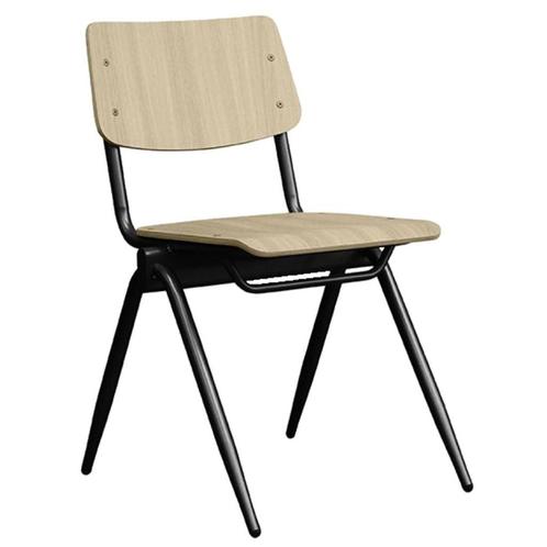 Stoel | Hout/Metaal | Naturel | Zwart Frame | Indoor |, Zakelijke goederen, Horeca | Keukenapparatuur, Nieuw in verpakking, Verzenden