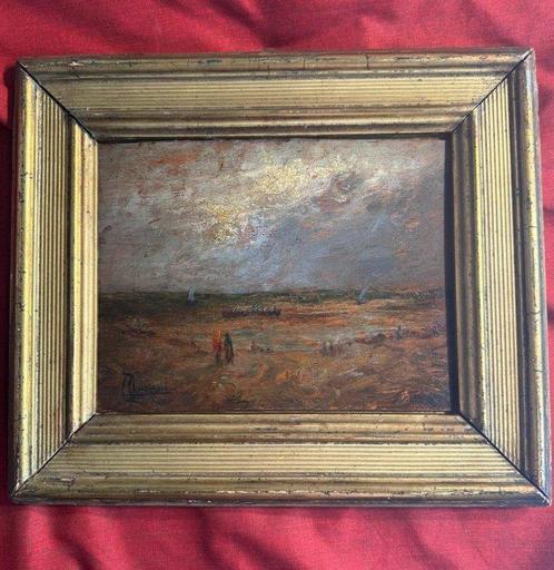 Pompeo Mariani (1857-1927) - Mareggiata, Antiek en Kunst, Kunst | Schilderijen | Klassiek