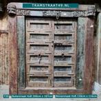 Teak hout deur incl. kozijn, eeuwenoude Indiase deur, poort