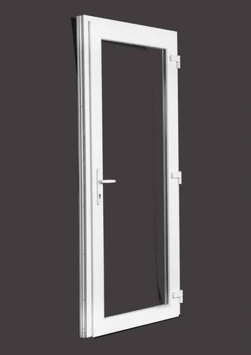 PVC deuren 98x215 vol glas 3-punt haaksluiting STOCK, Ophalen of Verzenden, Buitendeur