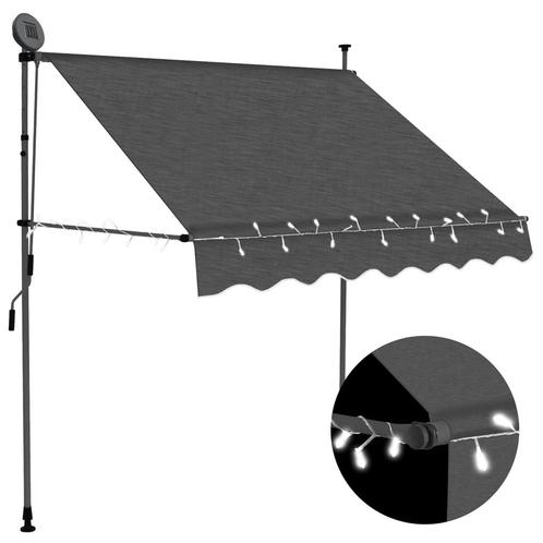 vidaXL Luifel handmatig uitschuifbaar met LED 200 cm, Tuin en Terras, Zonneschermen, Nieuw, Verzenden