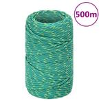 vidaXL Boottouw 2 mm 500 m polypropyleen groen, Verzenden, Nieuw