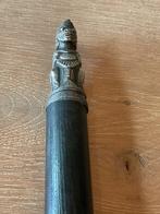 Wandelstok - met zilveren handgreep met een afbeelding van