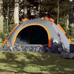 vidaXL Tent 4-persoons snelontgrendeling grijs en oranje, Caravans en Kamperen, Verzenden, Nieuw
