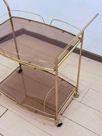 Serveerwagen - Messing, Glas - mid-eeuwse moderne stijl, Antiek en Kunst