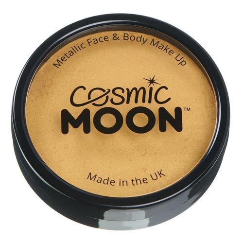 Cosmic Moon Metallic Pro Face Paint Cake Pots Gold 36g, Hobby en Vrije tijd, Feestartikelen, Nieuw, Verzenden
