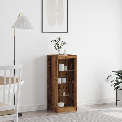 vidaXL Sideboard met LED-verlichting Oude Hout 41x37x100 cm, Huis en Inrichting, Kasten | Dressoirs, Nieuw, Verzenden